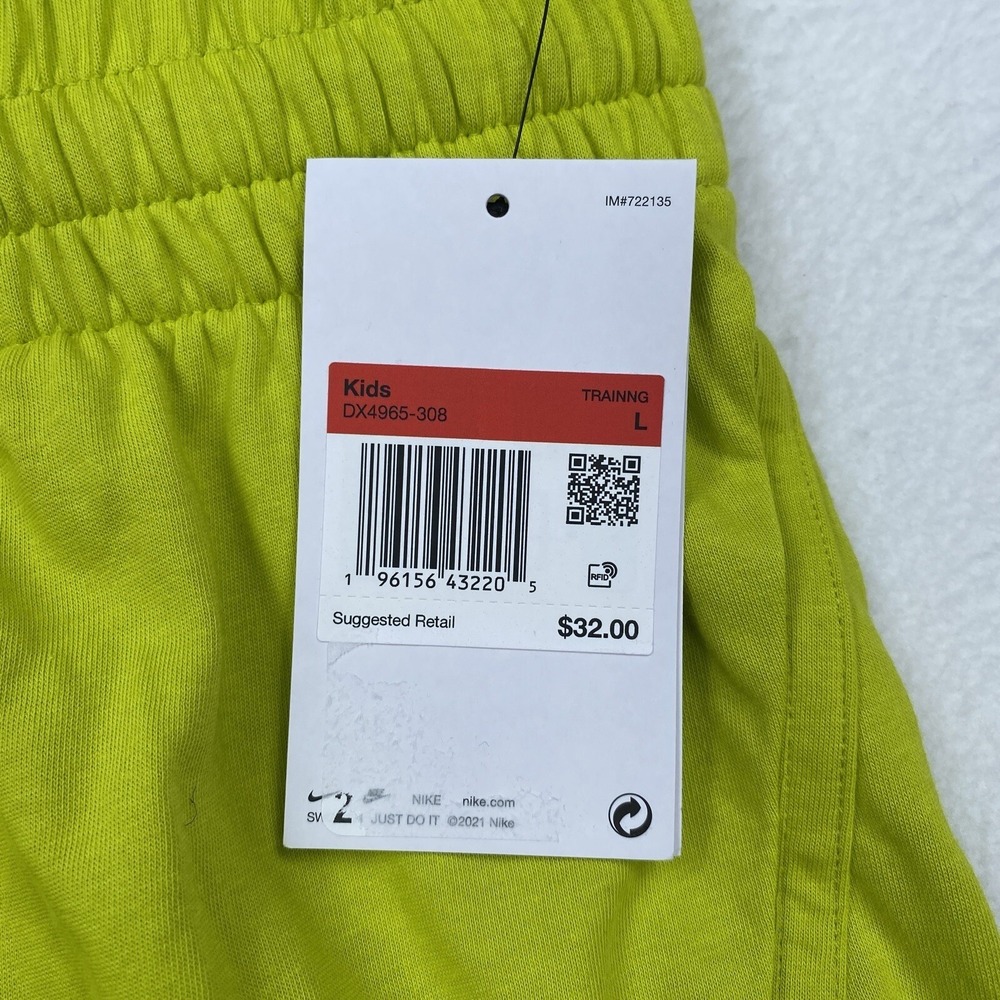 Nike Dri-Fit Girls Shorts Size Youth large High Rise Knit Green DX4965 - Picture 4 of 8